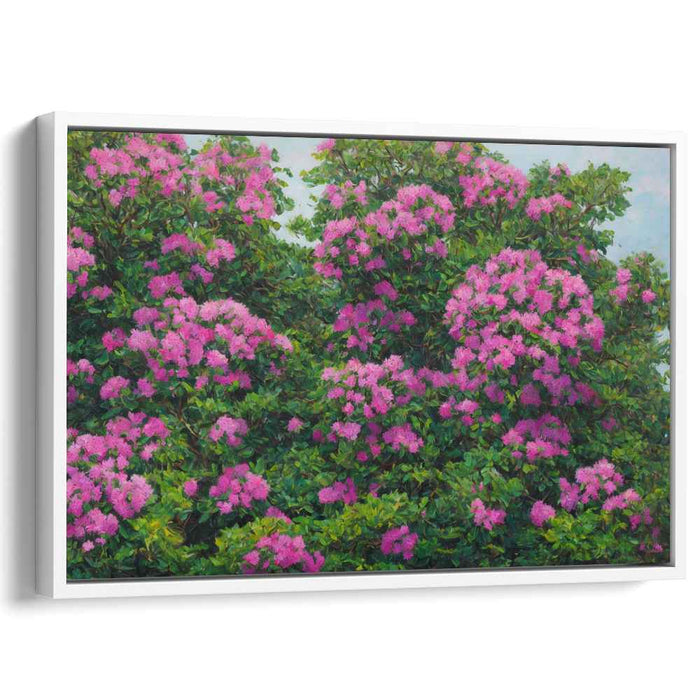 Whispering Blooms Unfolding: Realistic Impressionist Garden Canvas Art Print