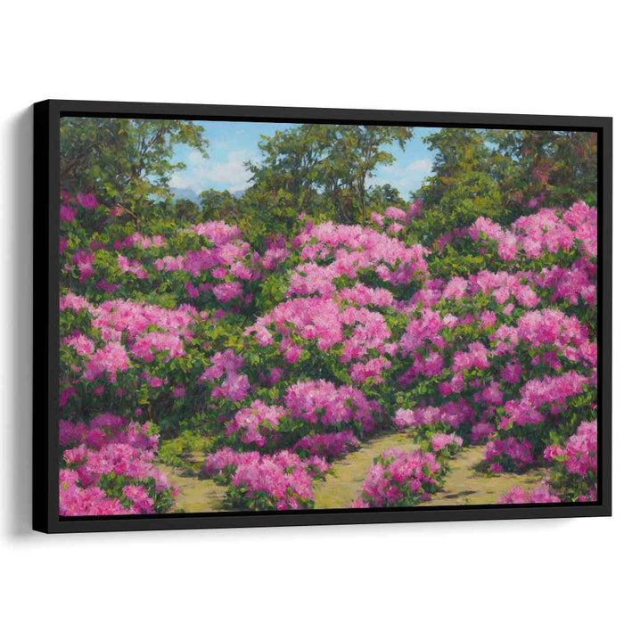 Petal Mirage: Impressionist Pink Flower Canvas Art Print
