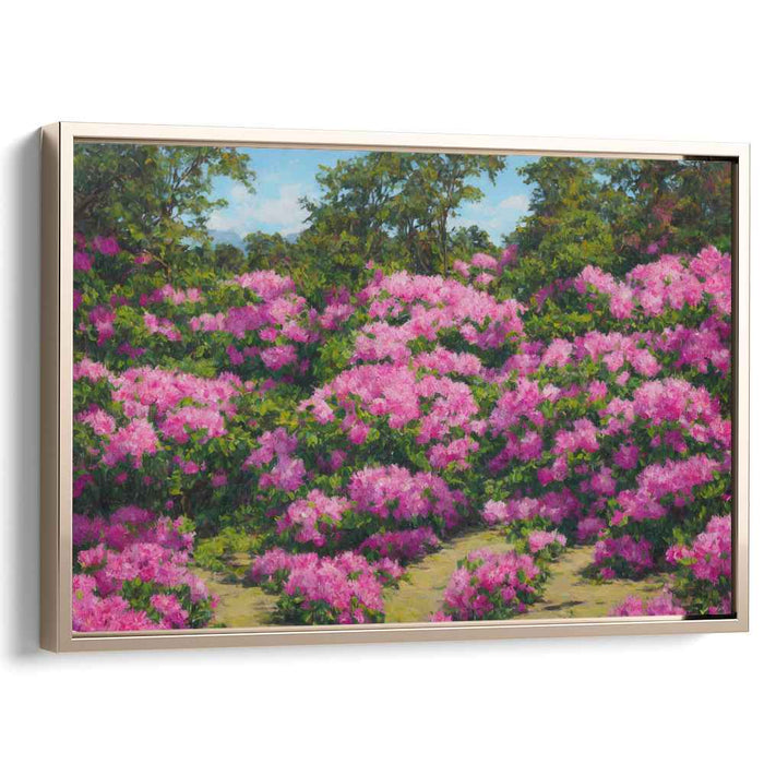 Petal Mirage: Impressionist Pink Flower Canvas Art Print