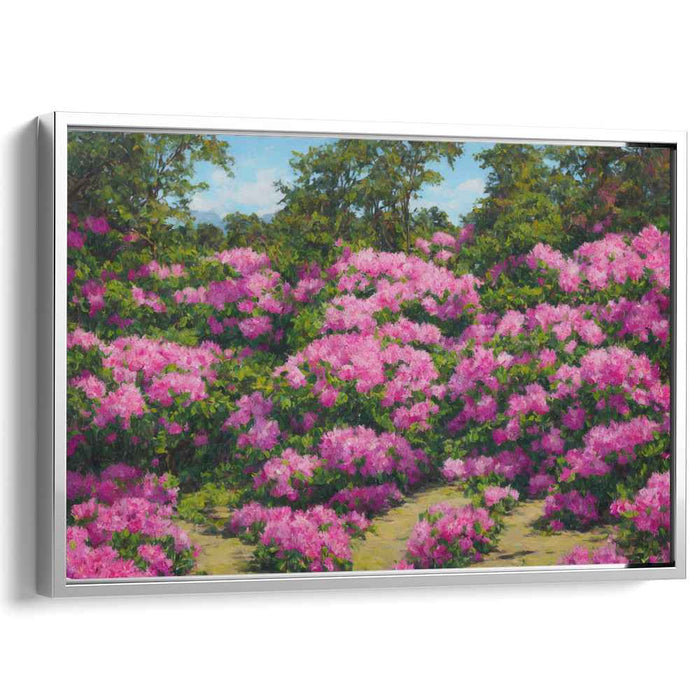 Petal Mirage: Impressionist Pink Flower Canvas Art Print