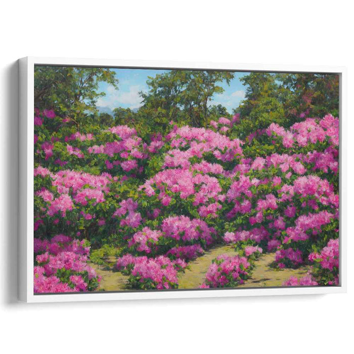 Petal Mirage: Impressionist Pink Flower Canvas Art Print