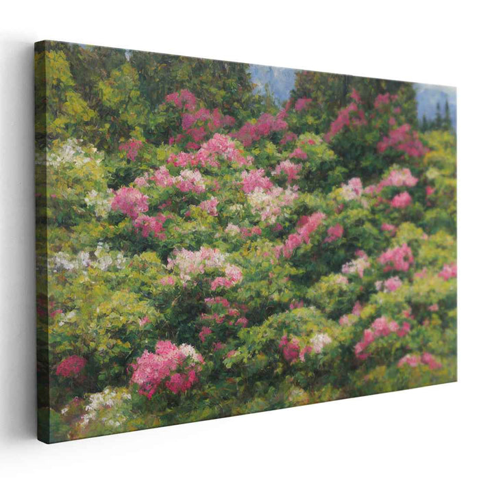 Whimsical Flora Symphony: Impressionist Garden Canvas Art Print