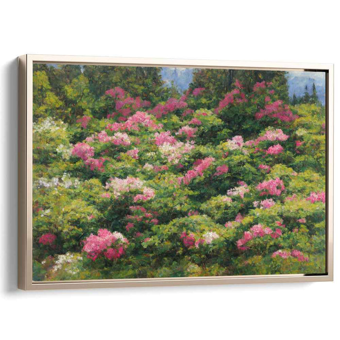 Whimsical Flora Symphony: Impressionist Garden Canvas Art Print