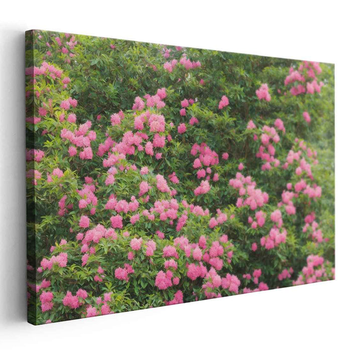 Blossom Dreamscape Melody: A Lush Pink Floral Tapestry Canvas Art Print