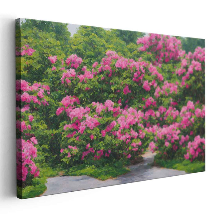 Blooming Pathways: Vibrant Impressionist Garden Canvas Art Print