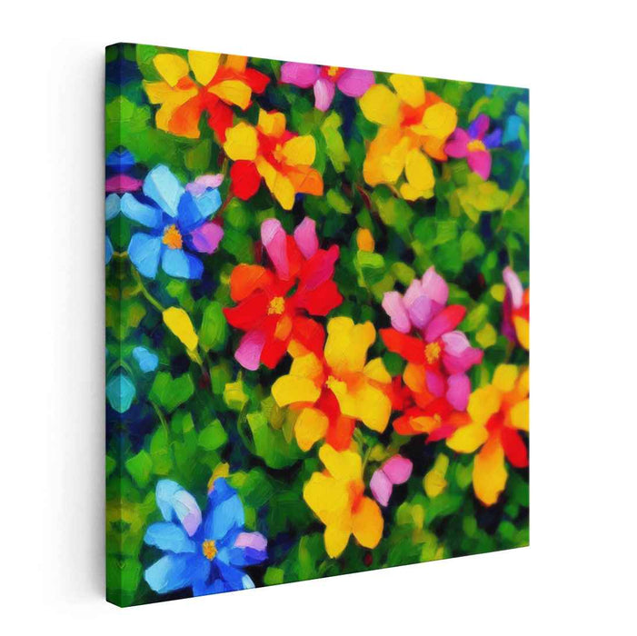 Petals In Movement: Vibrant Floral Impressionist Canvas Art Print