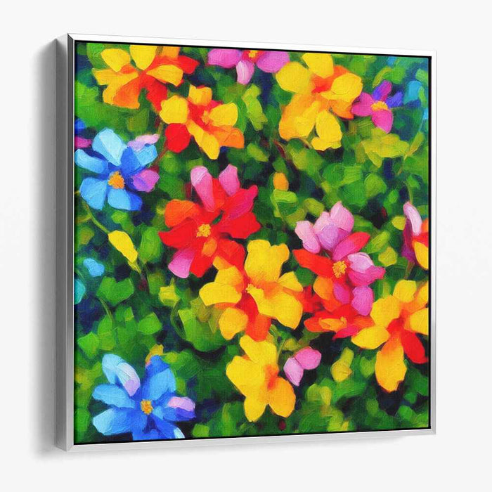 Petals In Movement: Vibrant Floral Impressionist Canvas Art Print