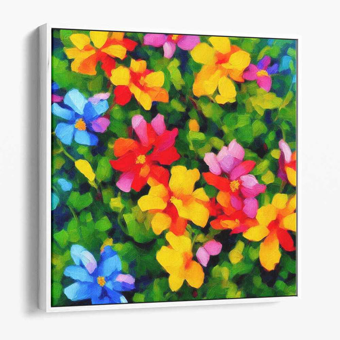 Petals In Movement: Vibrant Floral Impressionist Canvas Art Print