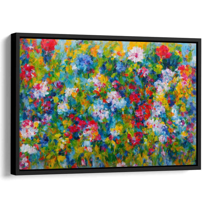 Tangled Blooms Unraveled: Vibrant Abstract Garden Canvas Art Print