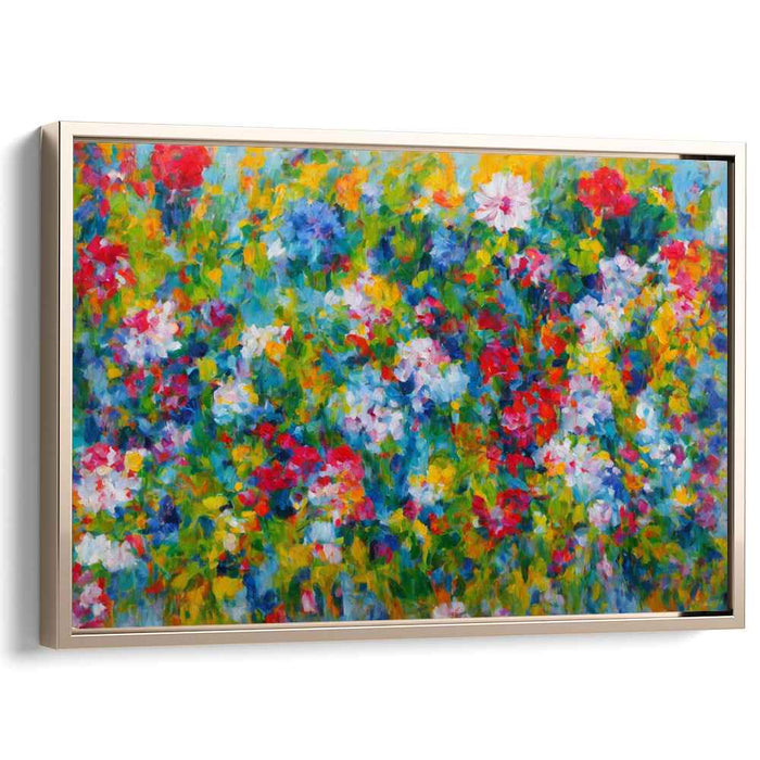 Tangled Blooms Unraveled: Vibrant Abstract Garden Canvas Art Print