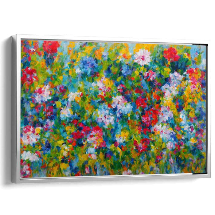 Tangled Blooms Unraveled: Vibrant Abstract Garden Canvas Art Print