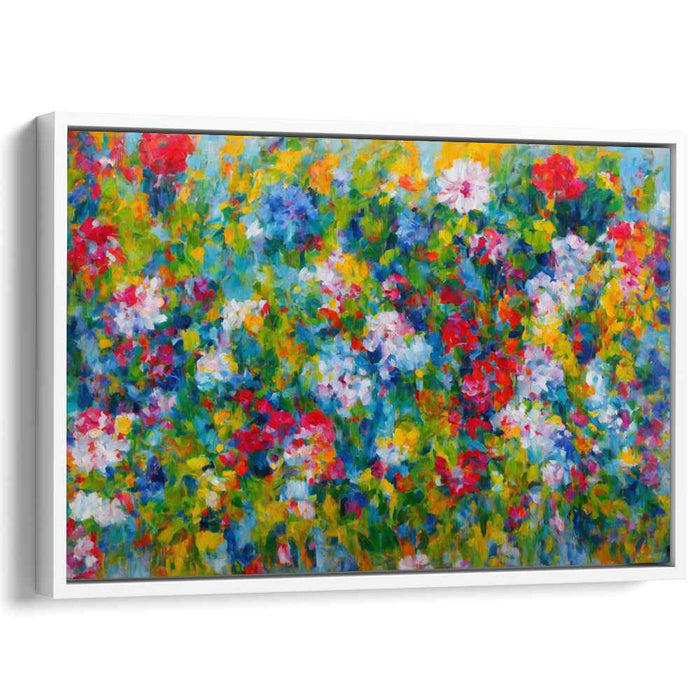 Tangled Blooms Unraveled: Vibrant Abstract Garden Canvas Art Print