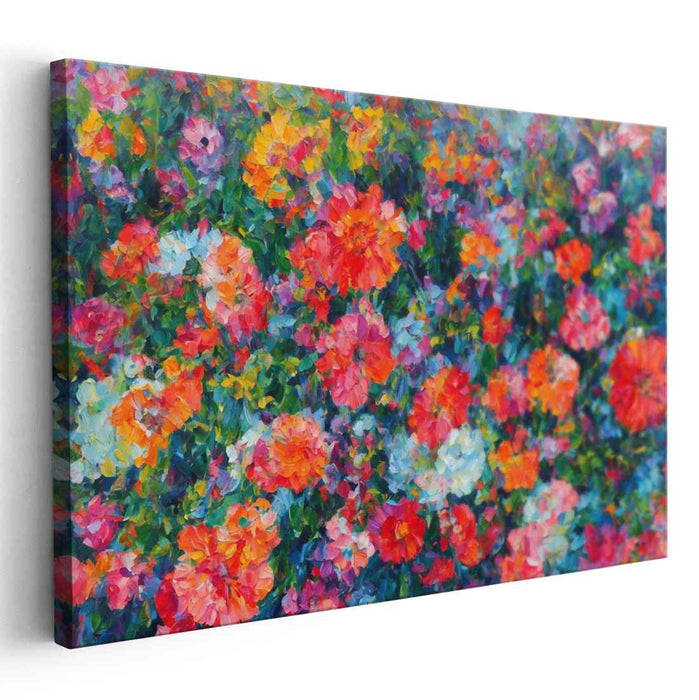 Whimsical Palette Wonderland: Impressionist Garden Color Canvas Art Print