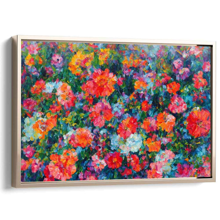 Whimsical Palette Wonderland: Impressionist Garden Color Canvas Art Print