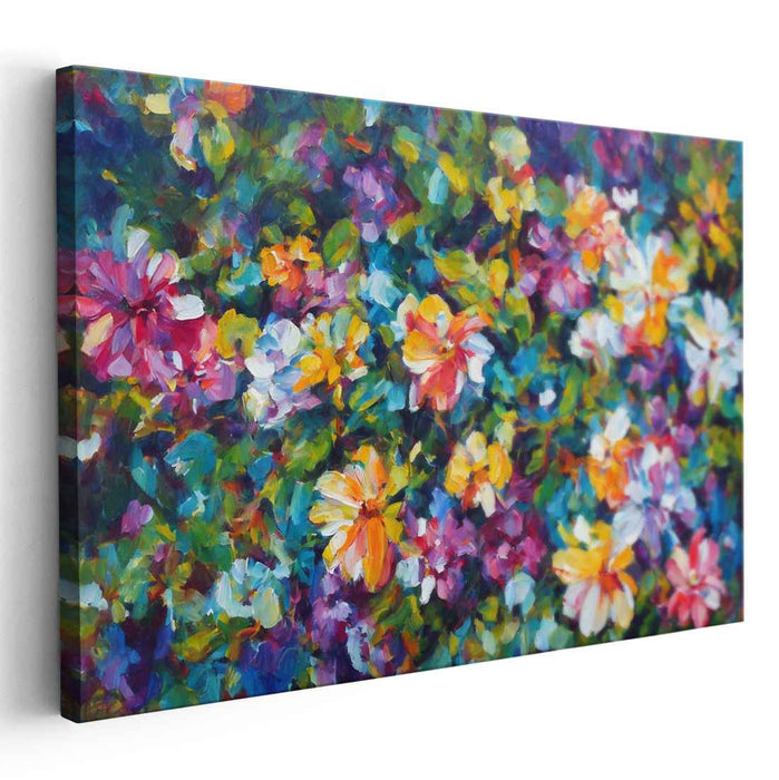 Brushstroke Bouquet: A Lush Impressionist Garden Canvas Art