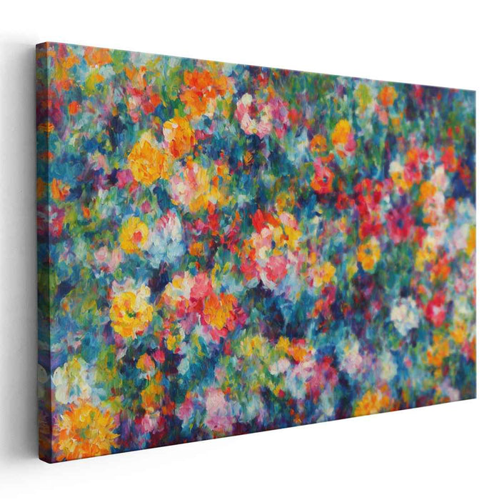 Whispering Petals Dance: Impressionist Garden Canvas Art Print