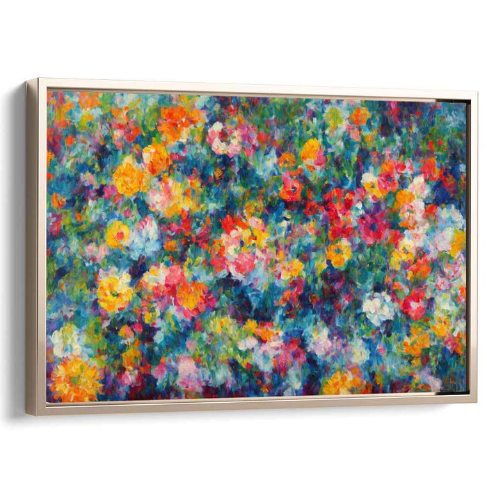 Whispering Petals Dance: Impressionist Garden Canvas Art Print