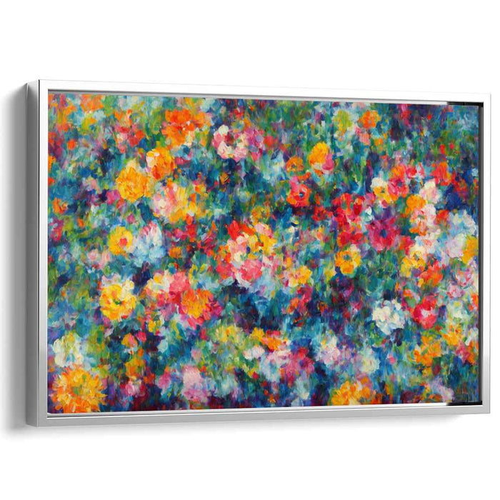 Whispering Petals Dance: Impressionist Garden Canvas Art Print