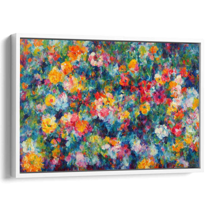 Whispering Petals Dance: Impressionist Garden Canvas Art Print