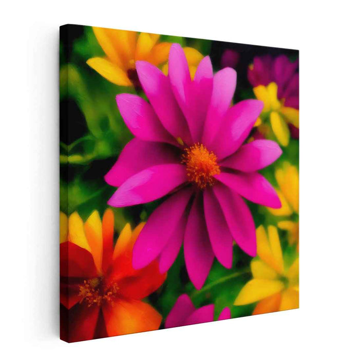 Blooming Tapestry: Vibrant Floral Canvas Art Print