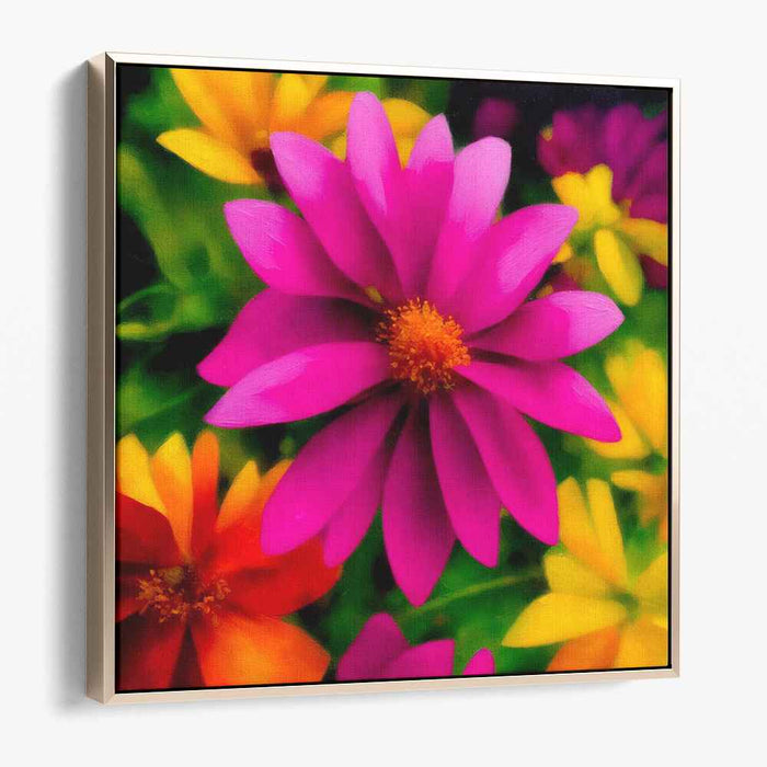 Blooming Tapestry: Vibrant Floral Canvas Art Print