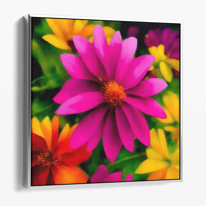Blooming Tapestry: Vibrant Floral Canvas Art Print