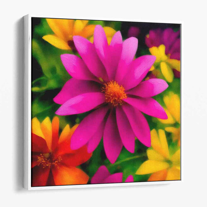 Blooming Tapestry: Vibrant Floral Canvas Art Print