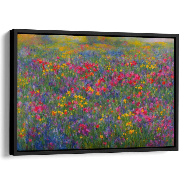 Pastel Fields Symphony: Impressionist Meadow Canvas Art Print