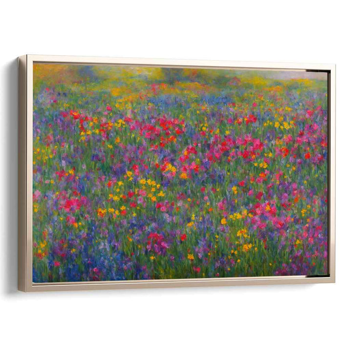 Pastel Fields Symphony: Impressionist Meadow Canvas Art Print