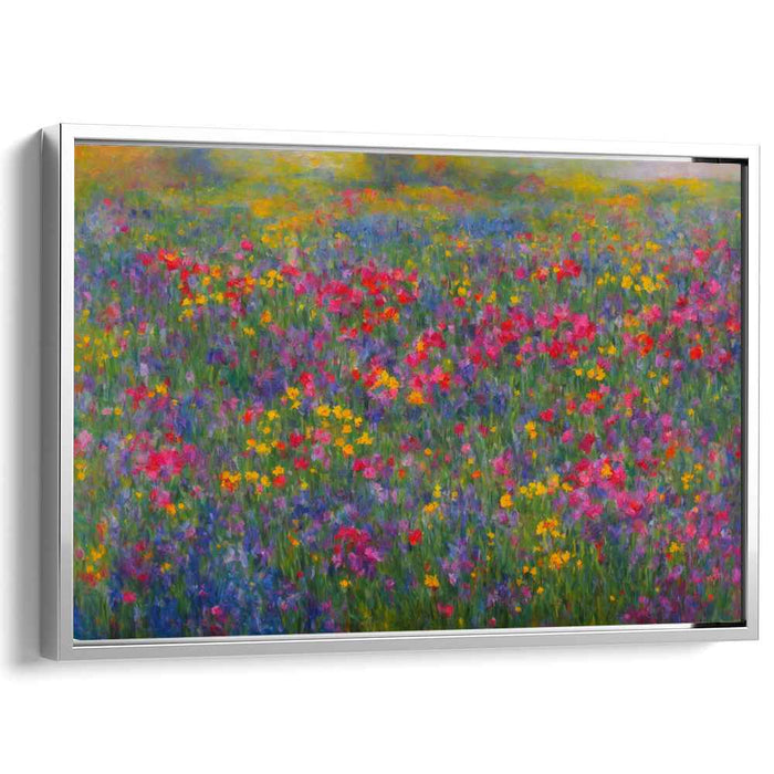 Pastel Fields Symphony: Impressionist Meadow Canvas Art Print
