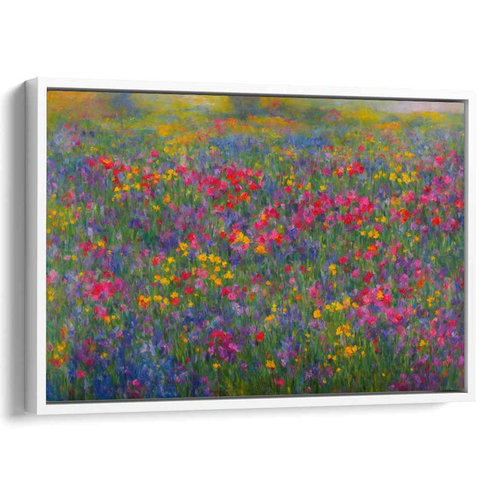 Pastel Fields Symphony: Impressionist Meadow Canvas Art Print