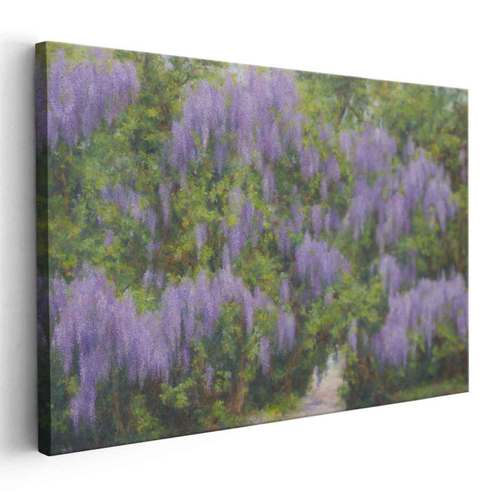 Velvet Lavender Reverie: Impressionist Purple Blossom Canvas Art Print