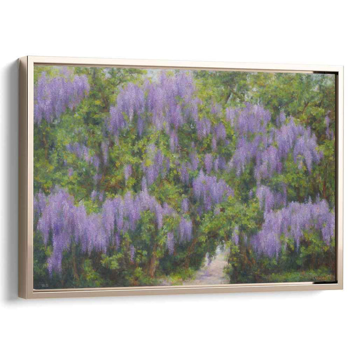Velvet Lavender Reverie: Impressionist Purple Blossom Canvas Art Print