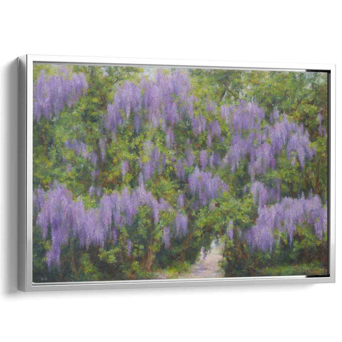 Velvet Lavender Reverie: Impressionist Purple Blossom Canvas Art Print