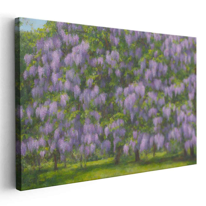 Purple Whispers: Impressionist Lavender Bloom Canvas Art Print