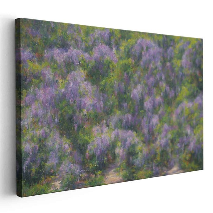 Colorful Petal Dance: Impressionist Blooming Garden Canvas Art Print