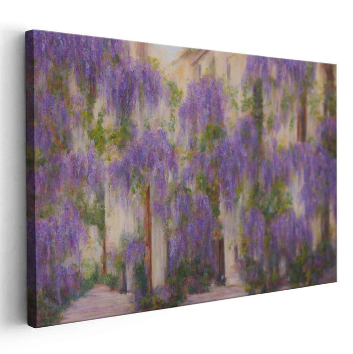 Fleeting Lilac Whispers: Impressionist Wisteria Canvas Art Print