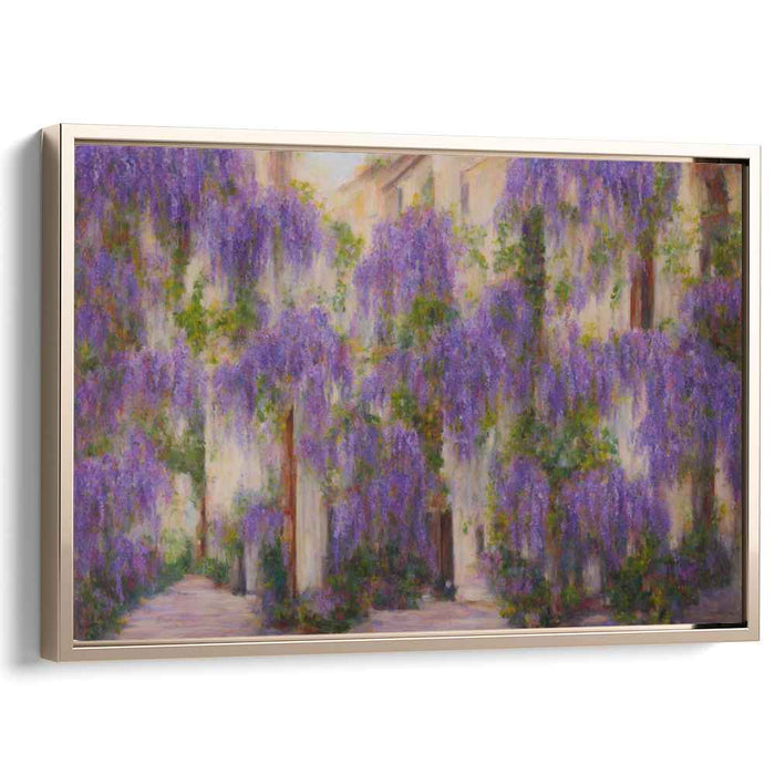 Fleeting Lilac Whispers: Impressionist Wisteria Canvas Art Print