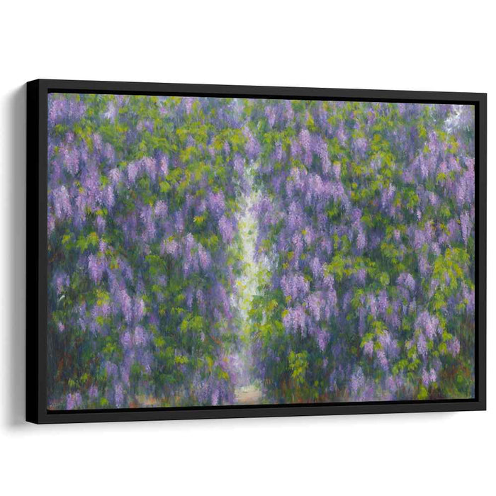 Whispers of Purple Canopy: A Lush Wisteria Canopy Canvas Art Print