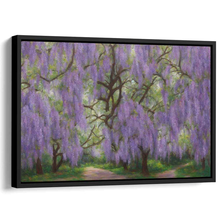 Purple Whisper in Bloom: A Mesmerizing Wisteria Wonderland Canvas Art Print