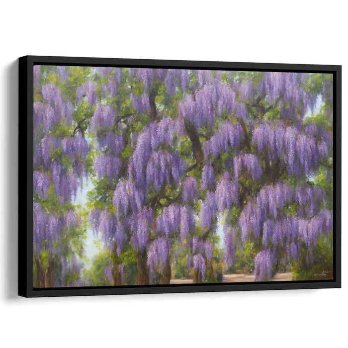 Whispering Moonlit Blossoms: Serene Wisteria Tree Canvas Art Print