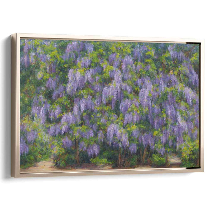 Lavender Dreamscapes Symphony: Impressionist Purple Floral Landscape Canvas Art Print