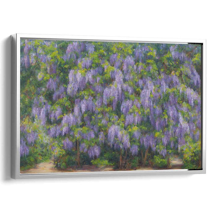 Lavender Dreamscapes Symphony: Impressionist Purple Floral Landscape Canvas Art Print