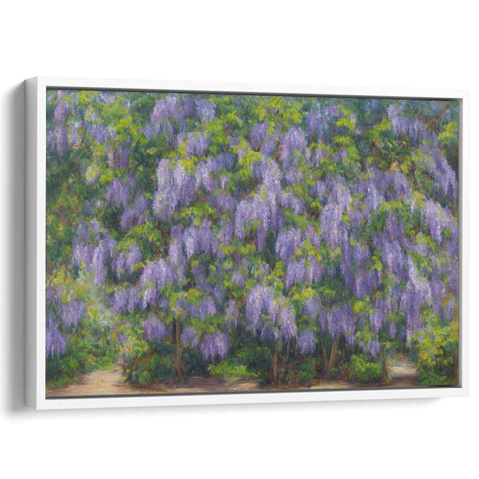 Lavender Dreamscapes Symphony: Impressionist Purple Floral Landscape Canvas Art Print