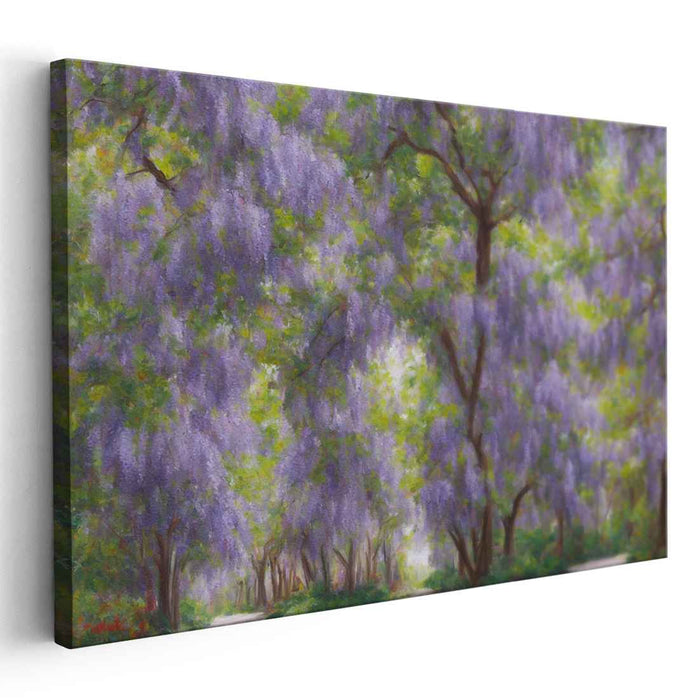 Silent Woodland Canvases: Serene Impressionist Forest Canvas Art Print
