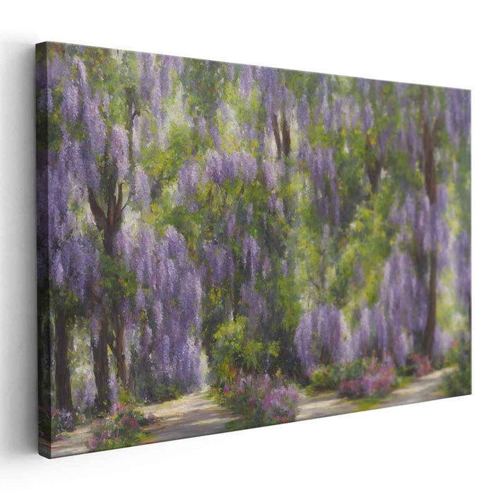Whispers of Verdant Hue: A Lush Impressionist Landscape Canvas Art