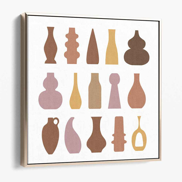Minimalist Vase Silhouettes: Mid-Century Modern Inspired Canvas Art Print