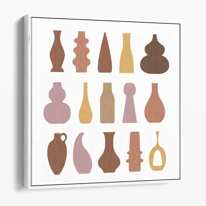 Minimalist Vase Silhouettes: Mid-Century Modern Inspired Canvas Art Print