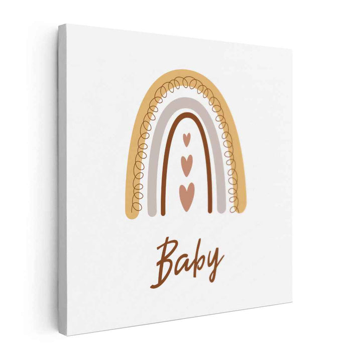 Whimsical Rainbow: Minimalist Baby Nursery Art Print