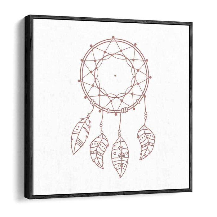 Soul Catcher's Path: Minimalist Dreamcatcher Line Art on Canvas
